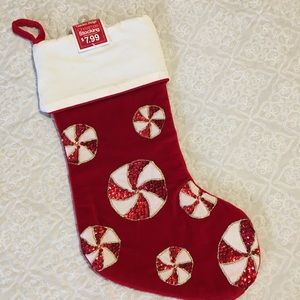 Peppermint Christmas Stocking NWT